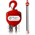 American Power Pull 402 0.25 Ton Chain Block Hoist with 10 ft Lift - Red, Drop Forged Safety Hooks