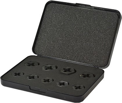 AME International 31210 9-Piece Save-A-Stud Heavy Duty Rethread Kit in open protective case