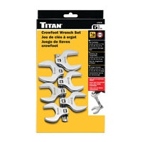 Titan Tools 17676 1/2" Drive SAE Jumbo Crowfoot Wrench Set - retail packaging