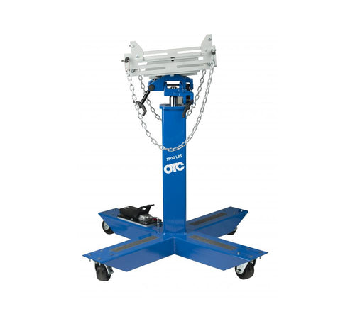 OTC Tools TJHP15 Transmission Jack showing tilted saddle head adjustment capability
