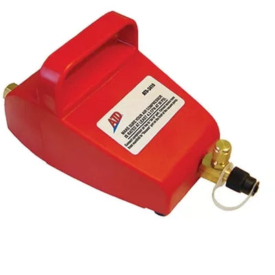 Mastercool ATD-3410 A/C Vacuum Pump - Red compact vacuum pump with brass fittings