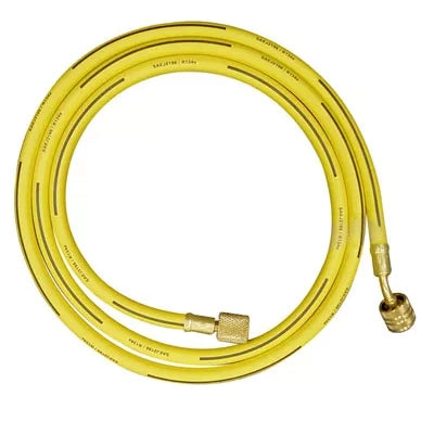 Mastercool 36783 A/C Charging Hose, yellow refrigerant hose with brass fittings