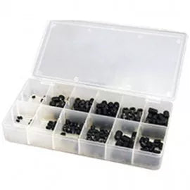 ATD Tools ATD-381 200pc Socket Set Screw Assortment in molded plastic storage case with divided compartments