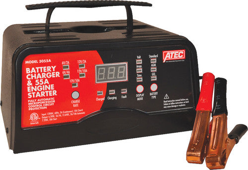 Associated Equipment 3055A ATEC BATTERY CHARGER, 6/12V 10/2A AUTOMATIC, 50A START - MPR Tools & Equipment