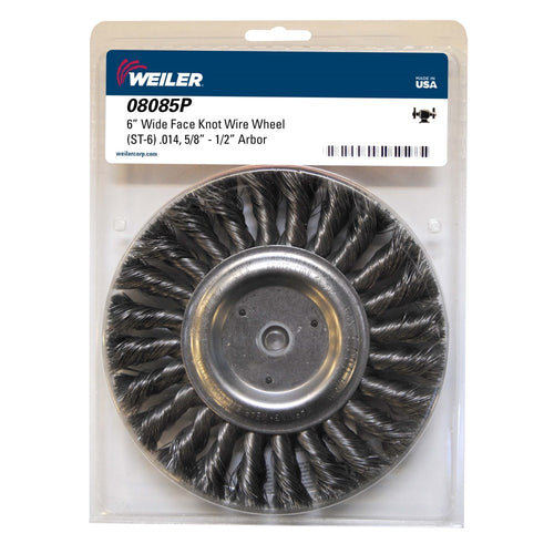 Weiler 08085 6" Standard Twist Knot Wire Wheel - MPR Tools & Equipment