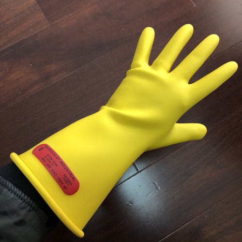 Ansell RIG011Y090 Class 0, Electrical Rubber Insulating Gloves, Yellow, Size 9 - MPR Tools & Equipment