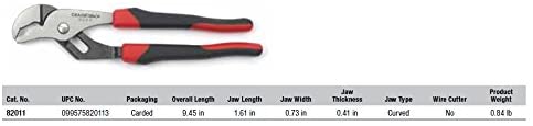 GEARWRENCH 9-1/2" Curved Jaw Dual Material Tongue and Groove Pliers - 82011 - MPR Tools & Equipment