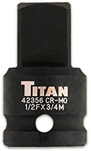 Titan 42356 0.5 in. F To 0.75 in. M Impact Socket Adaptor - MPR Tools & Equipment