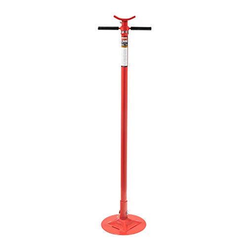Sunex 6809A, Underhoist Support Stand, ¾ Ton Capacity, 12 Inch Diameter Base, Contoured Saddle, Bearing Mounted Spin Handle, Self-Locking ACME Threaded Screw, Supports Vehicle Components - M