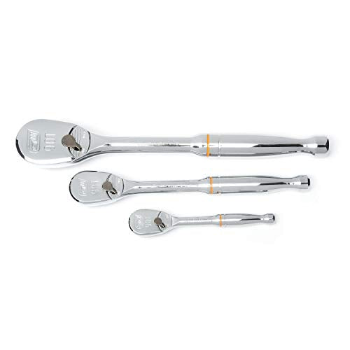 GEARWRENCH 3 Pc 1/4", 3/8" & 1/2" Drive Full Polish Ratchet Set, 90 Tooth - 81206T - MPR Tools & Equipment