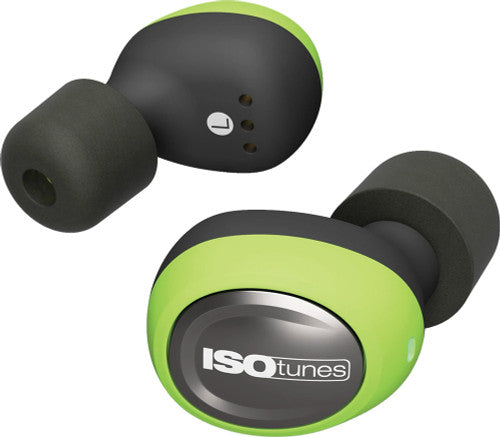 ISOtunes IT-14 ISOTUNES FREE – WIRELESS RECHARGEABLE NOISE-ISOLATING EARBUDS WITH BLUETOOTH, 22 DB NRR, GREEN