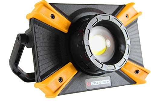 EZ RED XLF1000-OR 1, 000 lm Micro-USB Rechargeable Work Light, Black, Orange - MPR Tools & Equipment