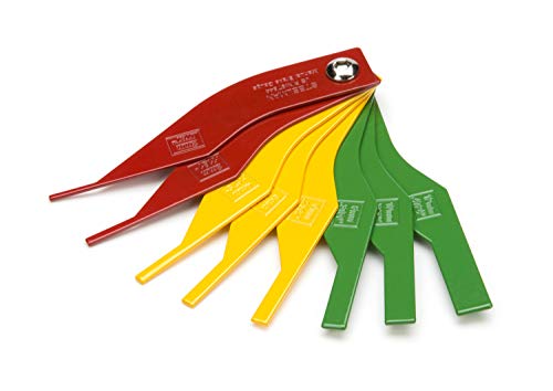 Steelman 8-Piece Brake Lining Thickness Gauge Set for Mechanics, Use with Disc and Drum Brake Pads, Color-Coded, Steel, Stamped Metric and SAE Callouts - MPR Tools & Equipment