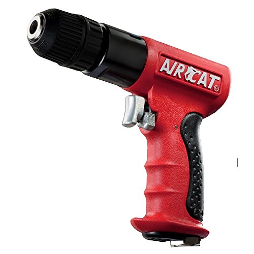 AirCat 4338 3/8" Red Composite Reversible Power Drill with Jacobs Chuck - MPR Tools & Equipment