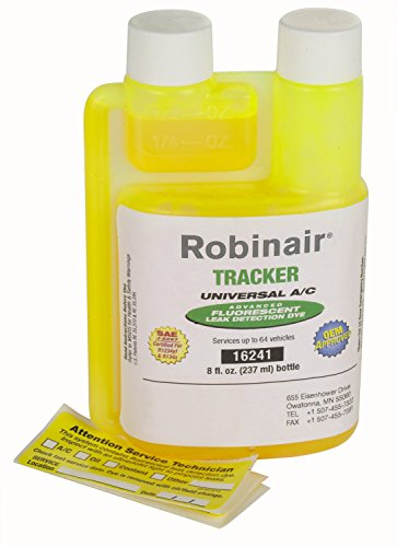 Robinair (16241) Tracker Universal A/C Fluorescent Dye - 8 oz. Bottle, 64 Applications - MPR Tools & Equipment