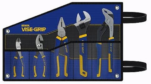 IRWIN VISE-GRIP Pliers Set with Tool Wrap. 5-Piece (2078708) - MPR Tools & Equipment
