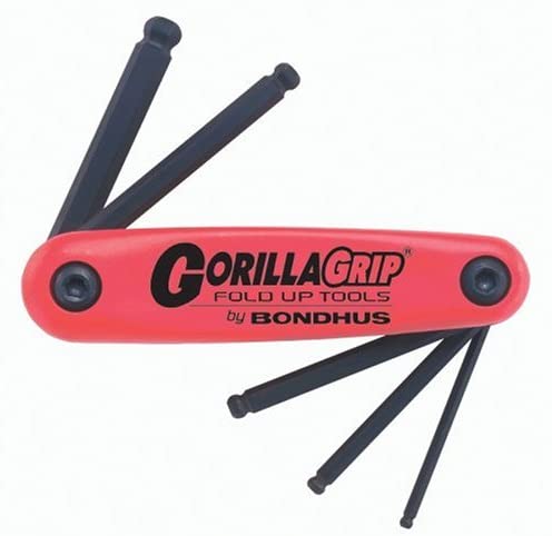 Bondhus 12897 GorillaGrip Set of 5 Ballpoint Fold-up Keys. sizes 5-10mm - MPR Tools & Equipment