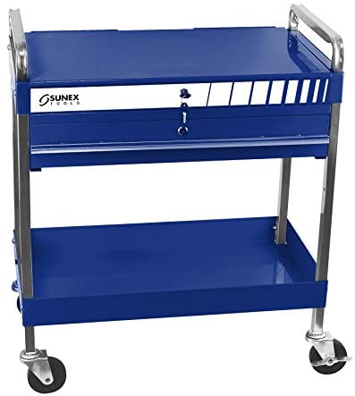 Sunex 8013ABL Sunex 8013ABL Service Cart with Locking Top and Drawer, Blue - MPR Tools & Equipment