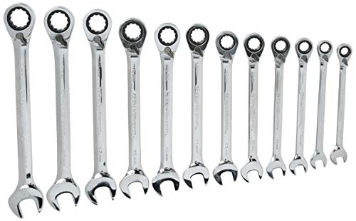 GEARWRENCH 12 Pc. 12 Pt. Reversible Ratcheting Combination Wrench Set, Metric - 9620N - MPR Tools & Equipment