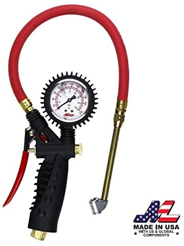 Milton Industries S-576A Pro Analog Pistol Grip Inflator Gauge-Dual Head Chuck and 15" Hose-160 PSI - MPR Tools & Equipment