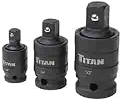 Titan Tools 16051 16151 Pin-Free Locking Impact U-Joint Set-3 Piece - MPR Tools & Equipment
