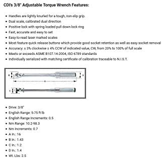 CDI Torque Products 752MFRMH Torque 3/8" Drive Micro-Adjustable Torque Wrench - MPR Tools & Equipment