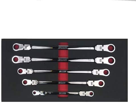 E-Z Red NR5M 5 pc Extra Long Flex Head Ratcheting Wrench Set - MPR Tools & Equipment