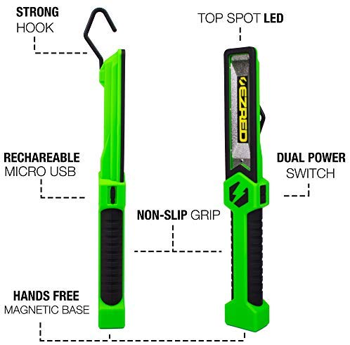 EZ Red XL5500-GR 500 Lm Rechargeable Worklight. Green/Black - MPR Tools & Equipment