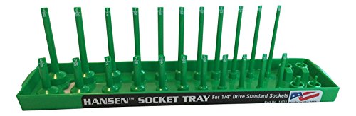 Hansen Global Hansen 1403 1/4" Drive Standard Regular & Deep Socket Holder - Green - MPR Tools & Equipment