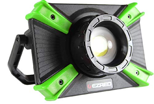 EZ RED XLF1000-GR 1, 000 lm Micro-USB Rechargeable Work Light, Black, Green - MPR Tools & Equipment