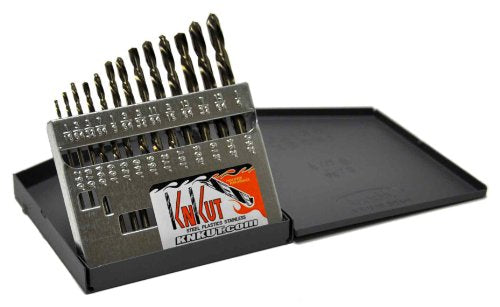 KnKut 13KK6 1/16-Inch to 1/4-Inch Left Hand Jobber Set, 13-Piece - MPR Tools & Equipment