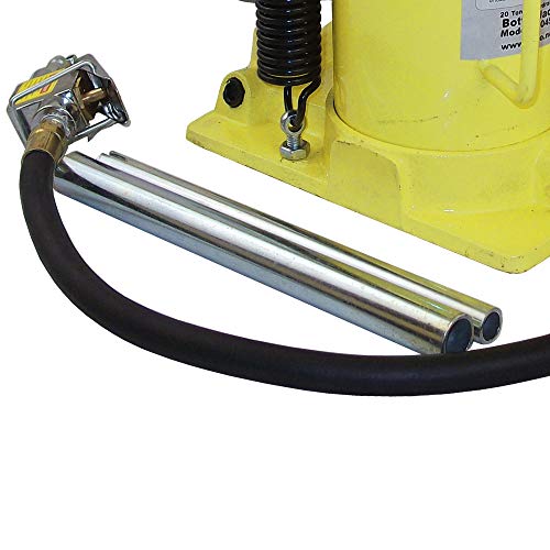 ESCO 10450 Yellow Jackit Air Hydraulic Air/Manual Bottle Jack, 20 Ton Capacity, 19.2 Inch Height 8 Inches Height - MPR Tools & Equipment