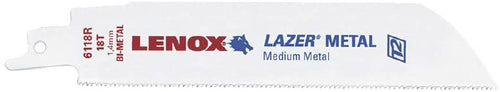 LENOX Tools LAZER Metal Cutting Reciprocating Saw Blade. Bi-Metal. 6-inch. 14 TPI. 5/PK - MPR Tools & Equipment
