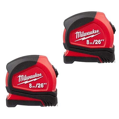 Milwaukee 8m/26' Heavy Duty Tape Measure 48-22-6626G (2 Pack) - MPR Tools & Equipment