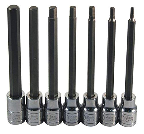 ATD Tools 13787 Extra Long 7-Piece Metric Hex Bit Socket Set - MPR Tools & Equipment