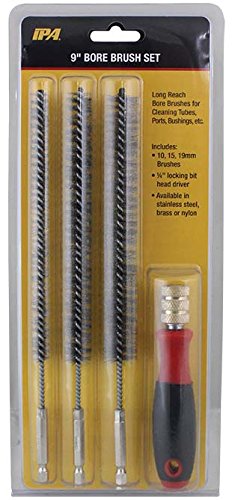 IPA Tools 8083 9" Stainless Steel Bore Brush Set with Driver Handle - MPR Tools & Equipment