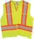 PIP Dynamic TSV2YG19SM CSA Appr. Polyester Traffic Vest, Hi-Vis Yellow-Green, 4" Wide 360° Hrz Stripes, 2 Vrt Stripes, X in Back – S/M - MPR Tools & Equipment