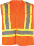 PIP Dynamic TSV2OG2345XL CSA Appr. Mesh Traffic Vest, Hi-Vis Orange, 4" Wide 360° Hrz Stripes, 2 Vrt Stripes, X in Back – 4XL/5XL - MPR Tools & Equipment