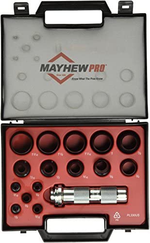 Mayhew Pro 66000 1/8-Inch to 1-3/16-Inch Imperial SAE Hollow Punch Set. 16-Piece - MPR Tools & Equipment