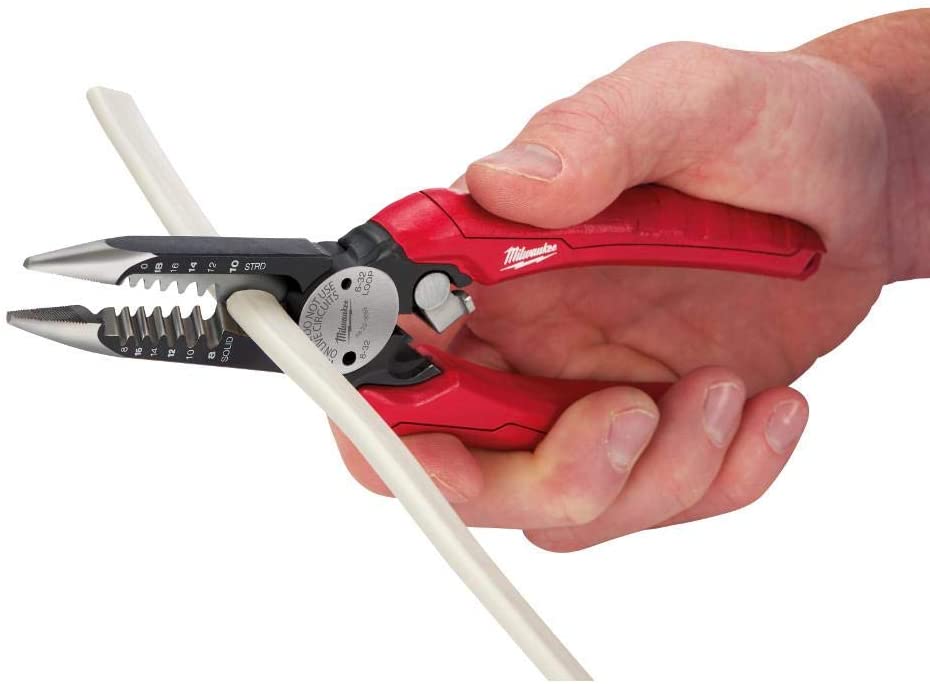 Milwaukee 48-22-3079 6-In-One Combination Wire Stripping and Reaming Pliers for Electricians - MPR Tools & Equipment