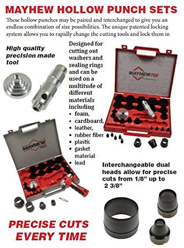 Mayhew Pro 66000 1/8-Inch to 1-3/16-Inch Imperial SAE Hollow Punch Set. 16-Piece - MPR Tools & Equipment