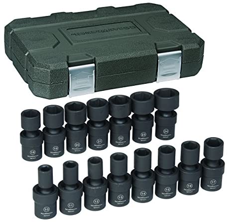 GearWrench 84939N 1/2-Inch 6 Point Metric Universal Impact Socket Set (15 Piece) - MPR Tools & Equipment