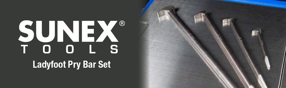 Sunex 9804 Rolling Head Pry Bar Set. 6-Inch - 20-Inch. 4-Piece - MPR Tools & Equipment