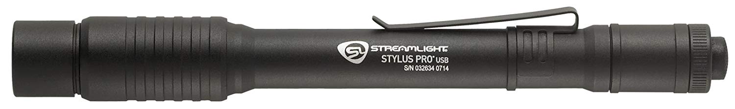 Streamlight 66133 Stylus Pro USB Rechargeable Pen Light with 120V AC Adapter and Holster - MPR Tools & Equipment