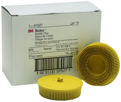 3M 7527 Roloc Bristle Disc 3" 80 Grade-Yellow - MPR Tools & Equipment
