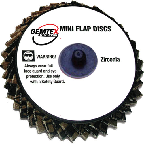 Gemtex Abrasives 22520605 2" Mini Flap 80G Type R Zirconia 10/Box - MPR Tools & Equipment