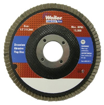 Weiler 31356 Vortec Pro 31356 Zirconia Alumina Type 29 Flap Disc. 5". 40 Grit. 7/8". 12000 rpm (Pack of 10) - MPR Tools & Equipment
