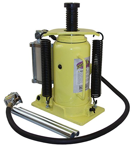 ESCO 10450 Yellow Jackit Air Hydraulic Air/Manual Bottle Jack, 20 Ton Capacity, 19.2 Inch Height 8 Inches Height - MPR Tools & Equipment