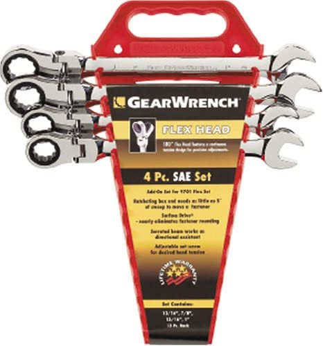 GEARWRENCH 4 Pc. 12 Point Flex Head Ratcheting Combination SAE Wrench Completer Set - 9703 - MPR Tools & Equipment