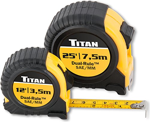 Titan 10903 2-Piece Combo Dual Rule Tape Measure Set (12' & 25') - MPR Tools & Equipment